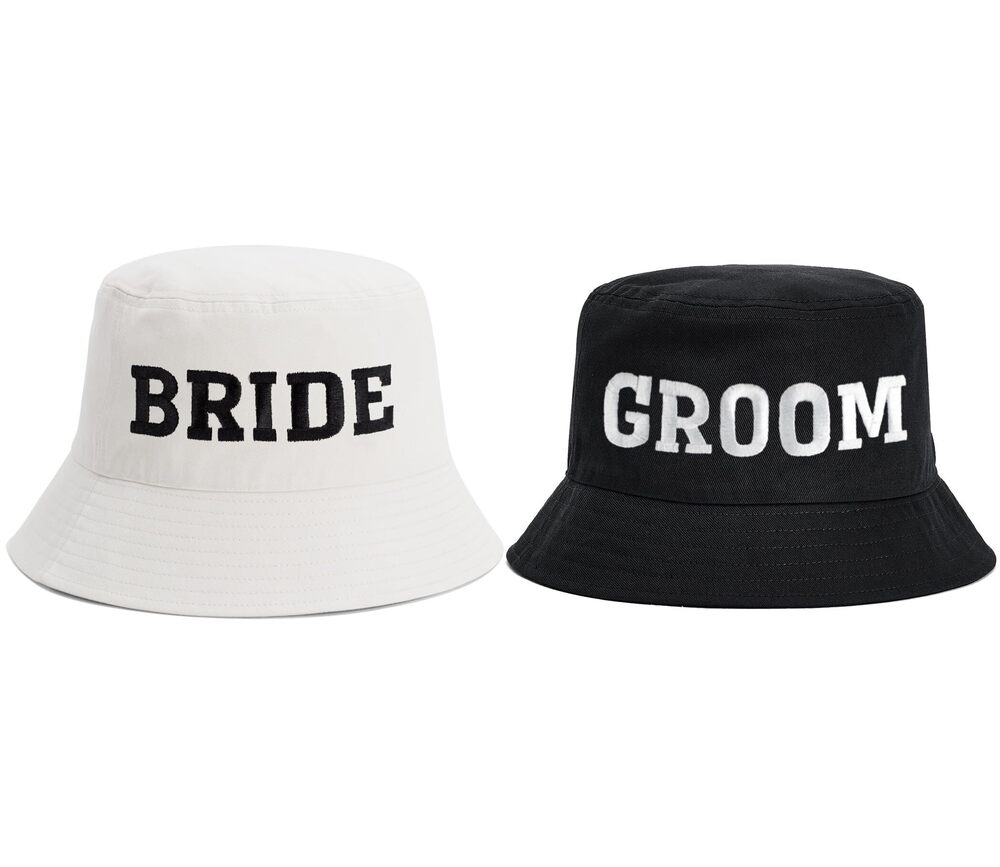 1541 2 Pcs White Bride Bucket Hats Beach Bachelorette Party Decorations